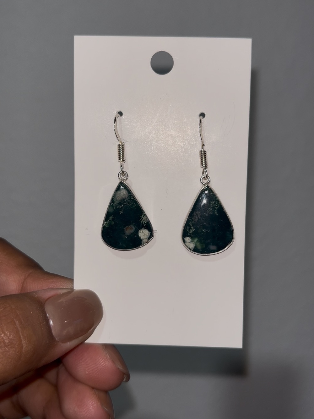 S925 Sterling Silver Seraphinite Teardrop Dangle Earrings - Womens Jewelry